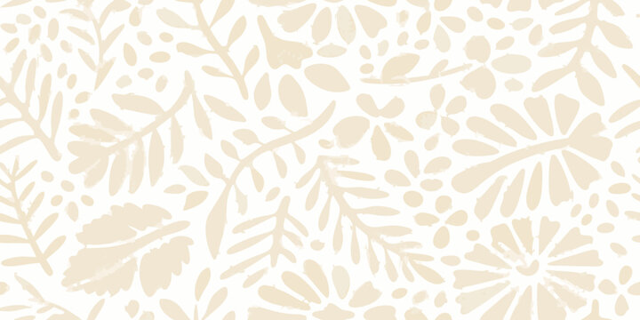 Beige leaf pattern a subtle seamless botanical illustration