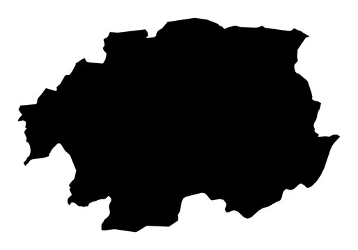 A contour map of Banska Bystrica Region. Slovak region silhouette