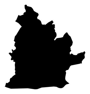 A contour map of Nitra Region. Slovak region silhouette