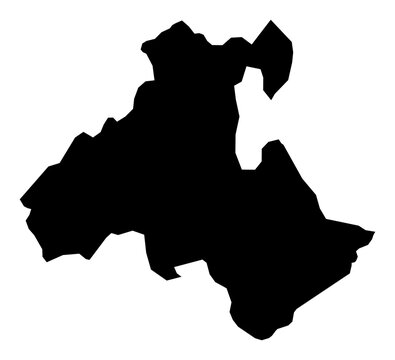 A contour map of Heves. Hungarian county silhouette