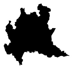 Fototapeta premium A contour map of Lombardy. Italian region silhouette