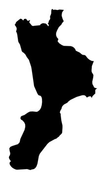 A contour map of Calabria. Italian region silhouette