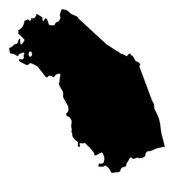 A contour map of Marche. Italian region silhouette