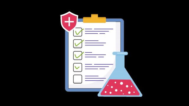 medical laboratory test report checklist alpha channel animation