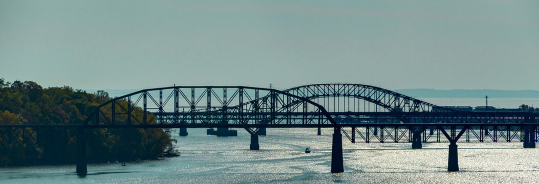 This image displays multiple bridges crossing the Susquehanna River in Maryland.
