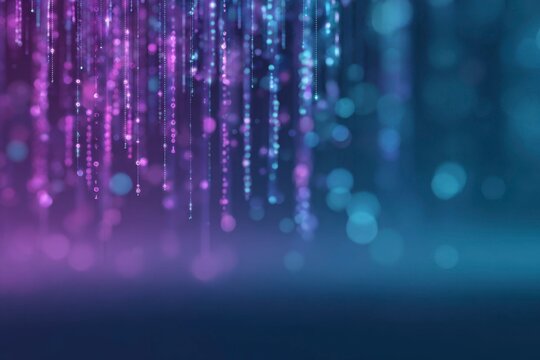 cyan and magenta data rain, binary code background, dark blue gradient