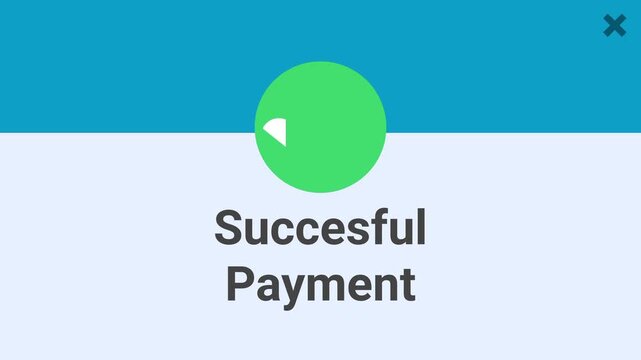 Successful payment notification checkmark animation