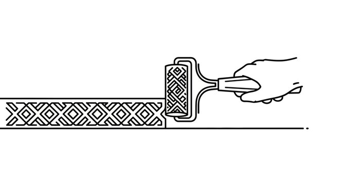 Applying a decorative border pattern with a patterned roller