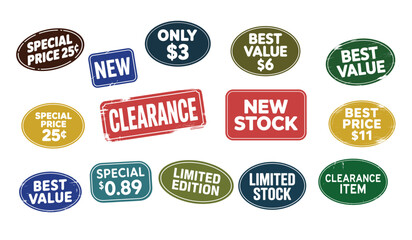 Obraz premium discount and special promotion label stickers vector