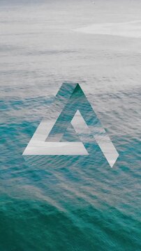 9:16 Vertical Ocean Motion Background with Impossible Geometry Abstract Sea Wave Animation and Minimal Geometric Structure 4K