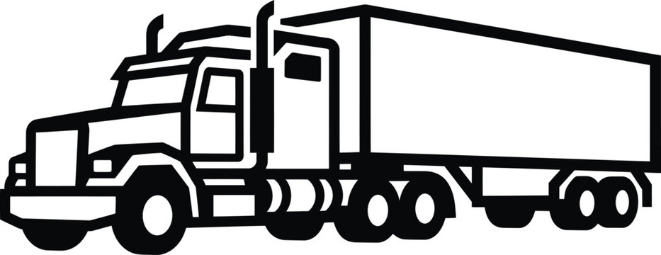 Truck silhouette vector graphic commercial transportation icon for logistics and freight design
