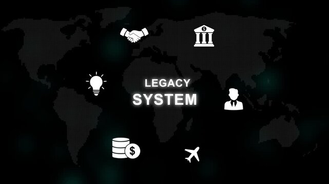 LEGACY SYSTEM. Legacy Systems Business Technology Interoperability Upgrade concept