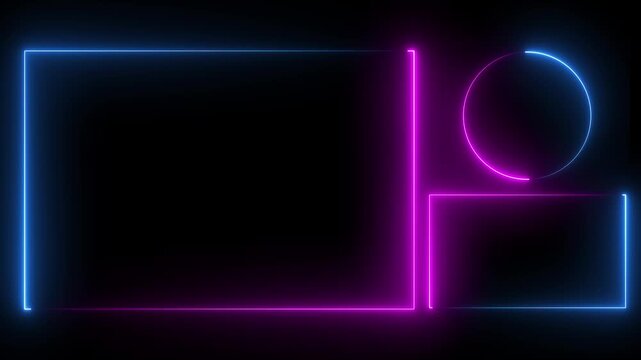 Neon glowing intermission Stream Overlay Animated, Frame border HUD element. HUD viewfinder. Intermission Stream Overlay Animation 4k video