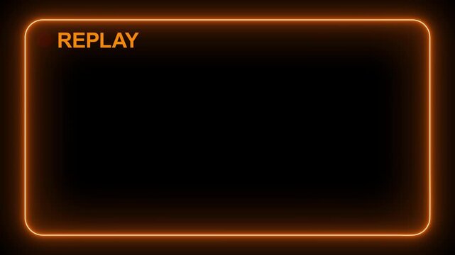 Video camera replay screen animation, Replay text button animation with alpha channel, Replay icon video for Live Streamers, on a Black screen background 4k video