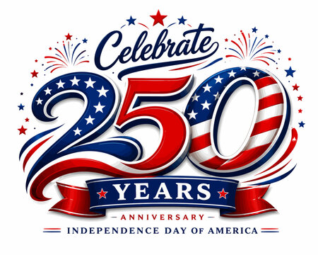 Celebrate 250 years anniversary of american independence day with fireworks