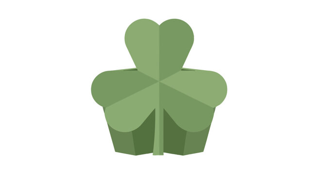 Illustrated Green Four Leaf Clover Graphic Design Element.