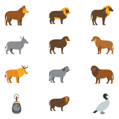 Obraz premium Collection of various animal species profiles.