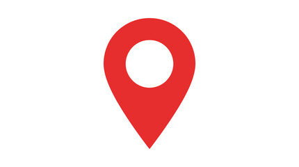 Obraz premium Simple red map pointer icon representing a digital location marker for navigation and travel web design