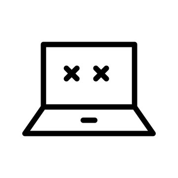 Critical Fatally Errored Computer System Icon Set for System Failure, Crash and Technical Breakdown Alerts