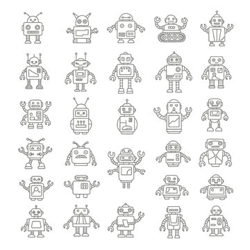 Collection of various robot characters.
