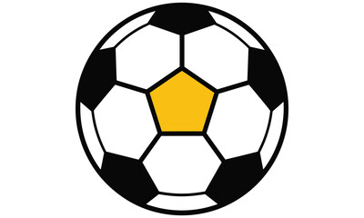 Fototapeta premium Soccer ball with one highlighted yellow pentagonal panel closeup