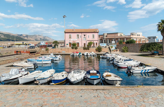 The tourist port with fishing boats in Arbatax, a hamlet of Tortoli, Sardinia