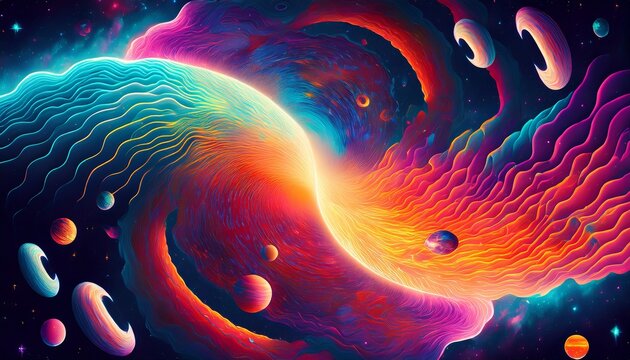 mind bending psychedelic dreamscape outer space