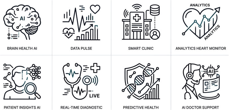 Medical icon set design template
