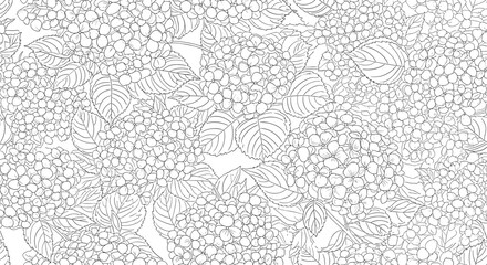 Obraz premium Intricate black and white botanical vine and leaf pattern design suitable for seamless texture and elegant nature backgrounds.