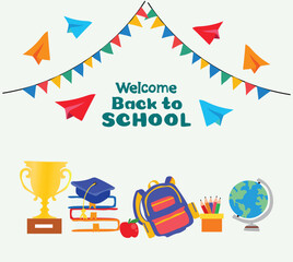 Obraz premium back to school vector illustration