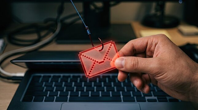 Cybersecurity Threat Phishing Email Attack Concept.