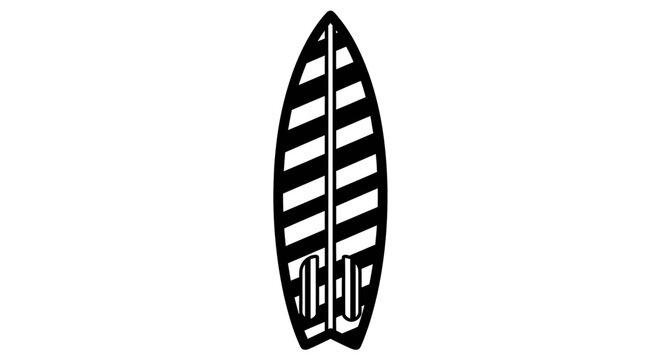 Black and white surfboard graphic design.
