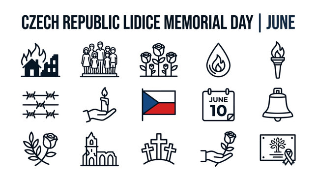 Lidice Memorial Day Czech Republic June 10 Icons