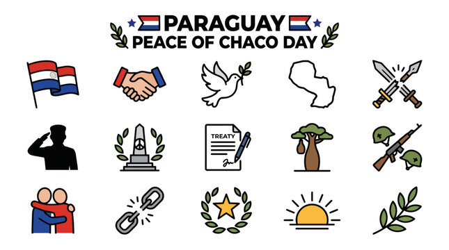 Paraguay Peace of Chaco Day Icons