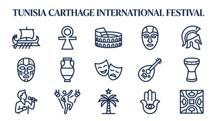 Fototapeta premium Tunisia Carthage International Festival Icons - Culture & Travel