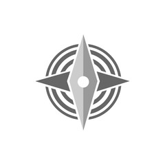 Fototapeta premium Vector icon of arrow on compass. Directional sign. Transparent isolated.