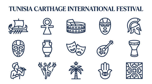 Tunisia Carthage International Festival Icons - Culture & Travel