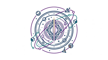 Abstract Geometric Cosmic Celestial Design Element. © Ahmad