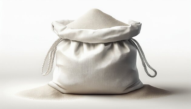 white sand bag isolated on white white background generative ai