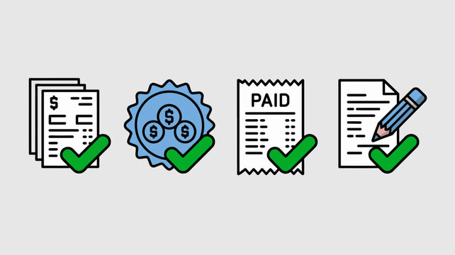 payment method icons set colorful vector illustration on light gray background