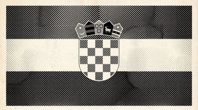 Halftone style illustration of the national flag of croatia