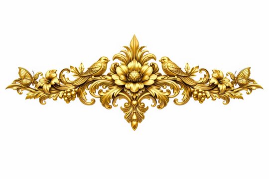 ornamento dorado inspirado en la naturaleza