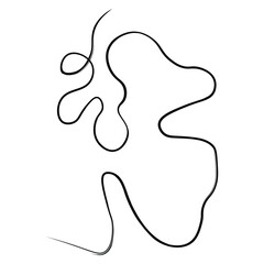 Obraz premium Elegant continuous black line drawing with abstract fluid silhouette art