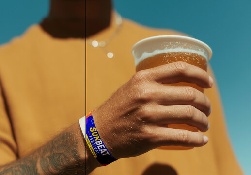 Festival Wristband Mockup PSD Summer Lifestyle Preview