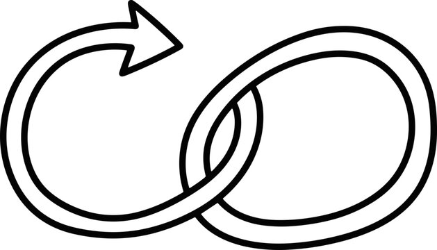 Infinity Symbol with Arrow, Endless Loop, Cycle, Continuous Movement, Business Concept
