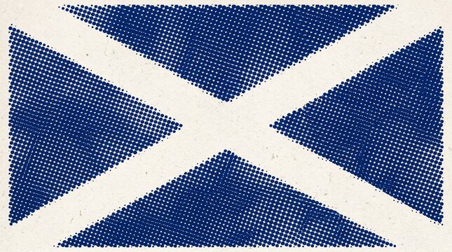 Halftone style flag of scotland