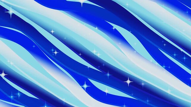 Vibrant blue swirling pattern with sparkles on a shiny surface