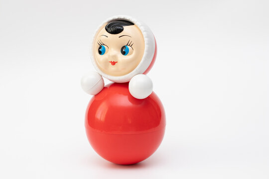 Classic Russian red roly-poly toy Tumbler on white background