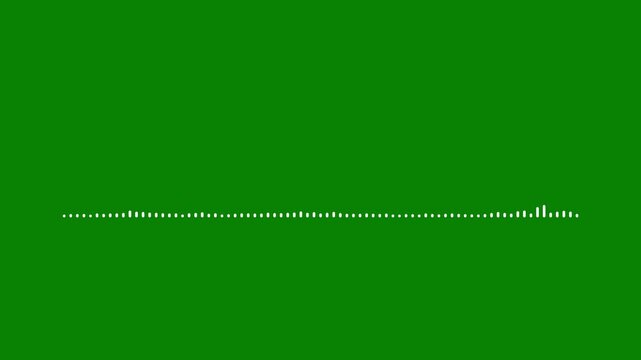 Abstract audio frequency waveform audio spectrum animation .audio waveform spectrum animation. spectrum form white video footage of audio visualizer on green background.4k video