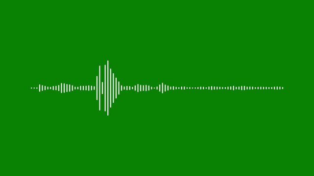 Abstract Sound Wave Audio Spectrum Animation on a transparent background,music waves oscillation.green screen podcast audio frequency signal meter , 4k video
